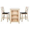 Safavieh Everest Pub Set, Whitewash - 3 Piece DNS9203B